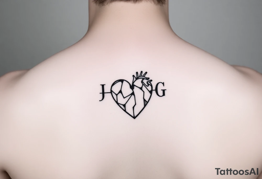 intials JCG heart tattoo idea