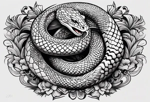 Snake tattoo for placement down along the spine with the head positioned at the bottom in japanese style to symbolise a journey of healing tattoo idea