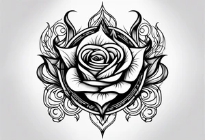 Flames,rose, Lucifer Symbol tattoo idea