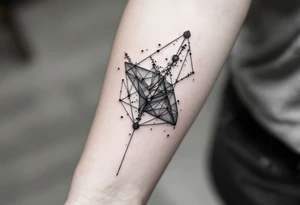 tatuaje conceptual que combine la naturaleza con la ciencia, que incluya muchas figuras geométricas tattoo idea