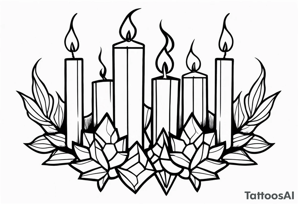 crystalized candle flames tattoo idea