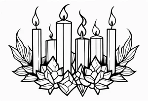crystalized candle flames tattoo idea