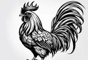 rooster holding a machine gun tattoo idea