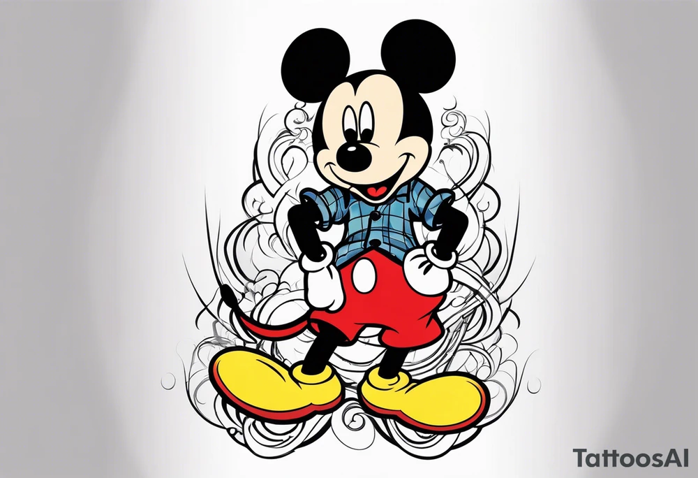 Mentally insane mickey mouse tattoo idea