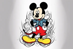 Mentally insane mickey mouse tattoo idea