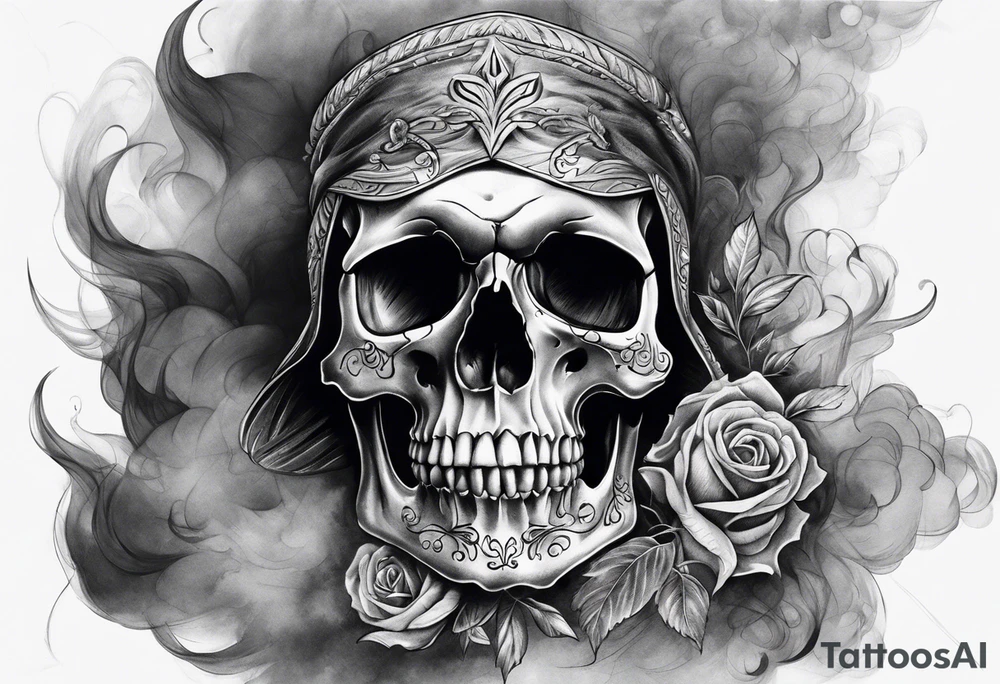 Skull with smoke tattoo idea