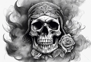 Skull with smoke tattoo idea