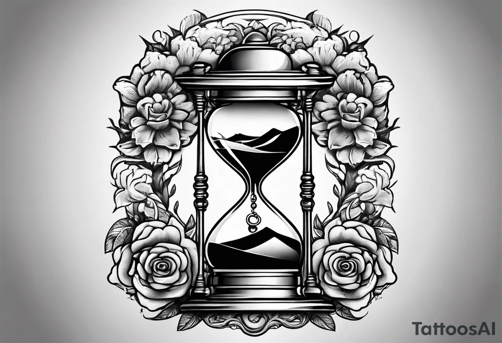 Hourglass with brain inside tattoo idea