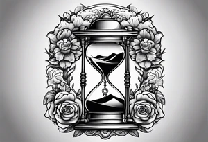 Hourglass with brain inside tattoo idea