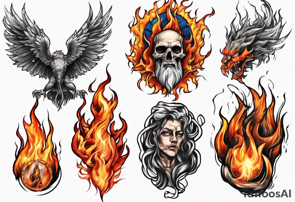 God on fire tattoo idea