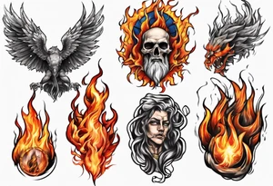 God on fire tattoo idea