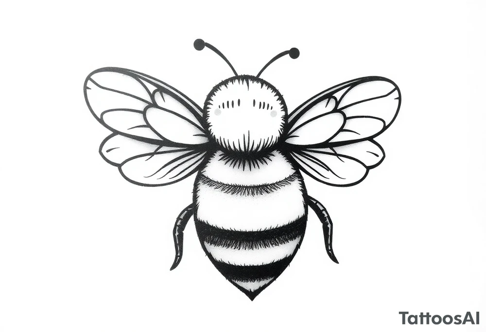 Cute bee from top angle tattoo idea