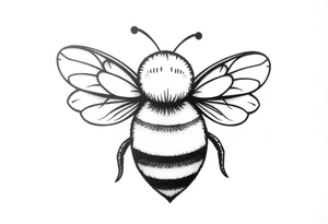 Cute bee from top angle tattoo idea
