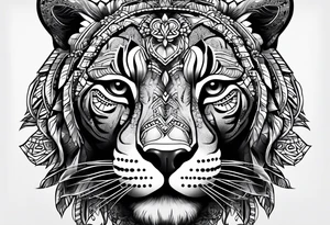 aztec black jaguar sitting tattoo idea