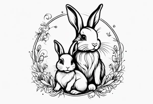 Mum and baby bunny tattoo idea