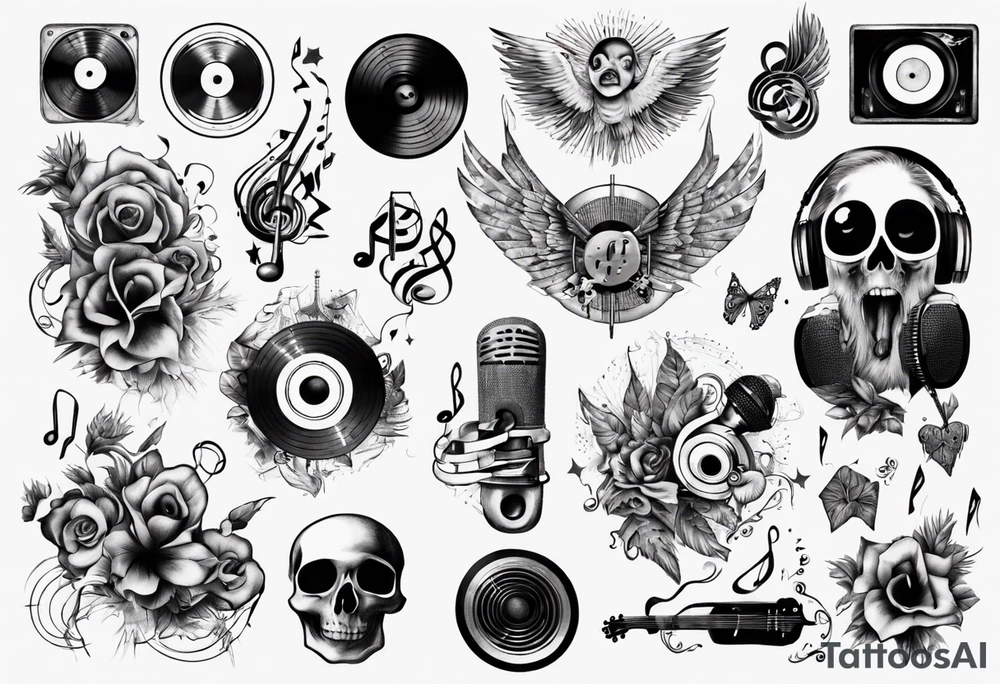 music sound tattoo idea