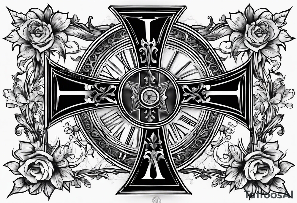 Cross with Roman numeral Jan 18 2023 tattoo idea