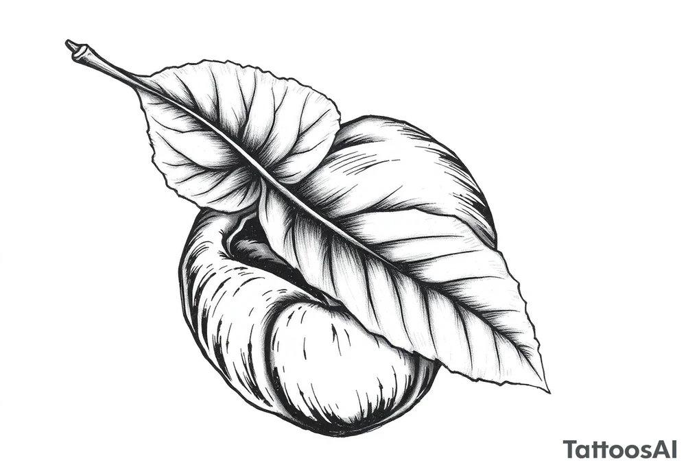 A hazelnut with leave tattoo idea