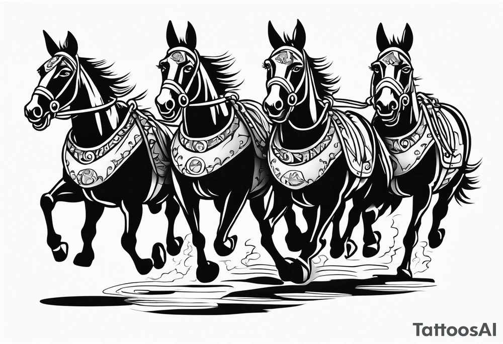 Like a team of mules, pulling hell off from its hinges tattoo idea