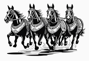 Like a team of mules, pulling hell off from its hinges tattoo idea