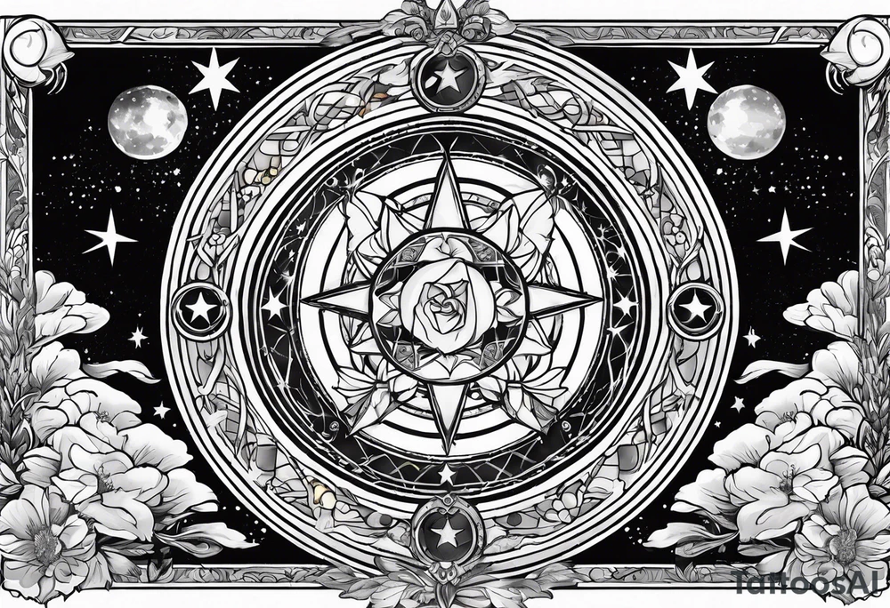 Tarot celestial tattoo idea