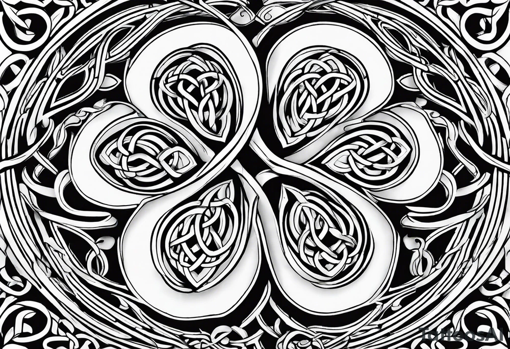4 leaf clover celtic knot tattoo idea