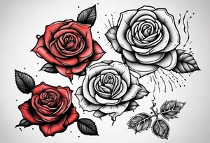 simple bleeding rose, fine line tattoo idea