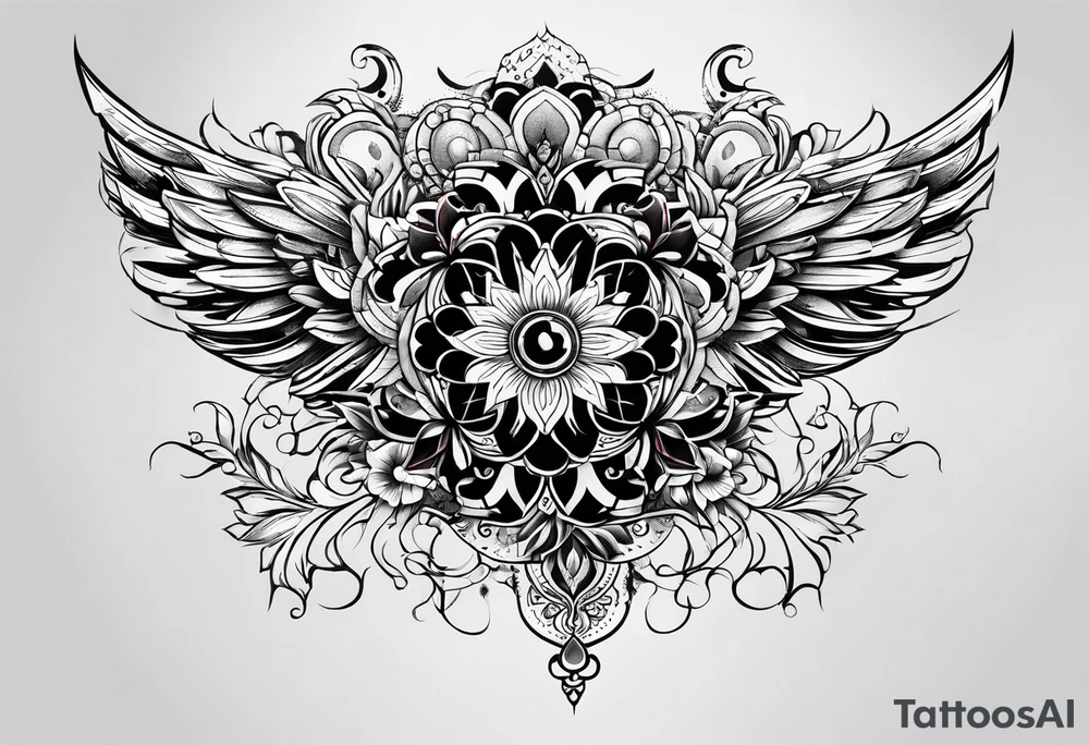 Half chest tattoo tattoo idea