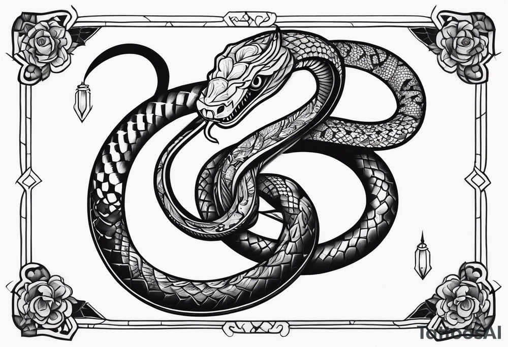 snake and dagger tattoo idea