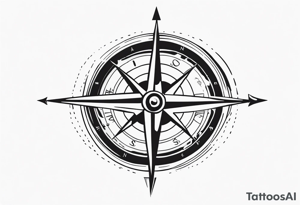 compass on spine with  anchor tattoo idea