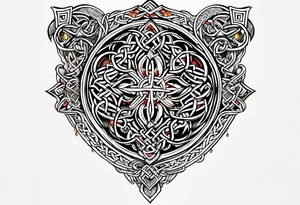 the celtic words for love and strength tattoo idea