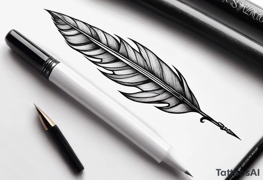 Detailed Quill Pen tattoo idea