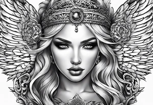 Angel in dessous tattoo idea
