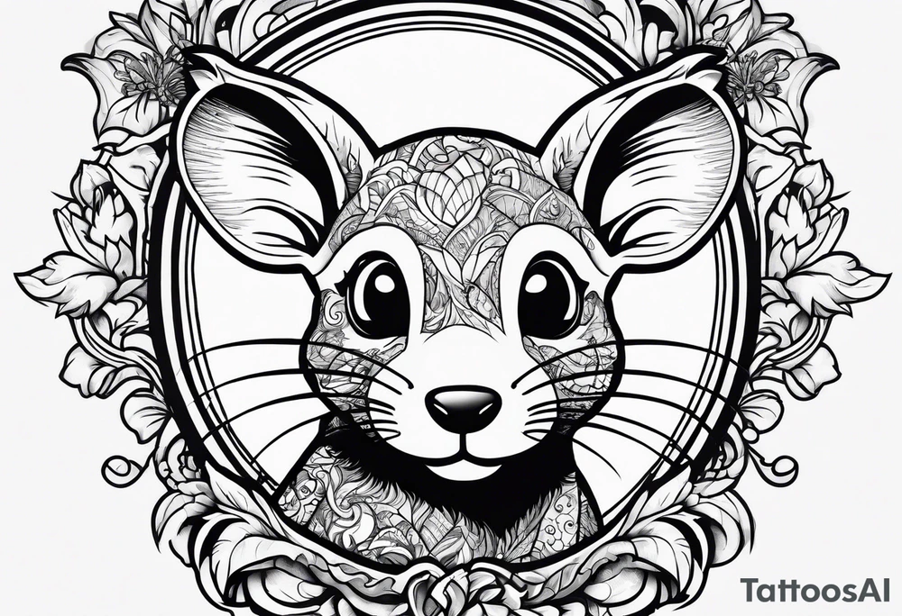 Crazy rat and fire tattoo idea