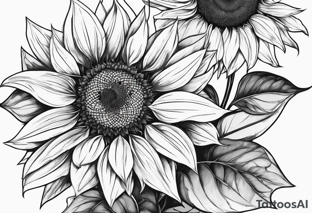 sunflower in crystal form tattoo idea