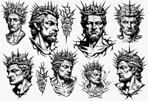 Bust of David with thorns tattoo idea
