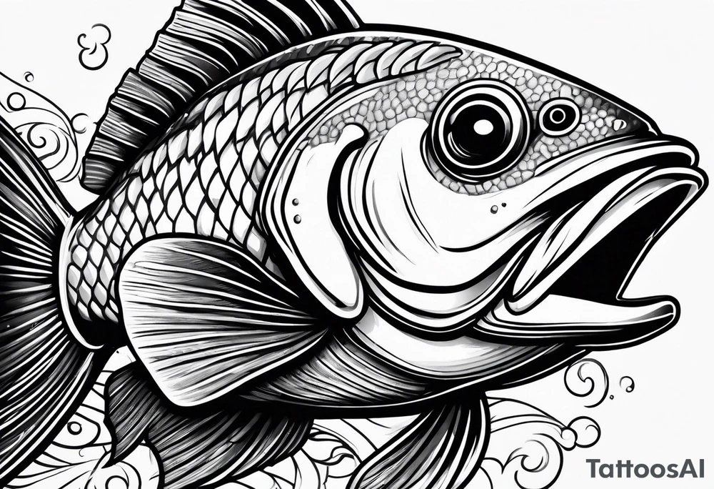 Fish with a race helmet tattoo idea