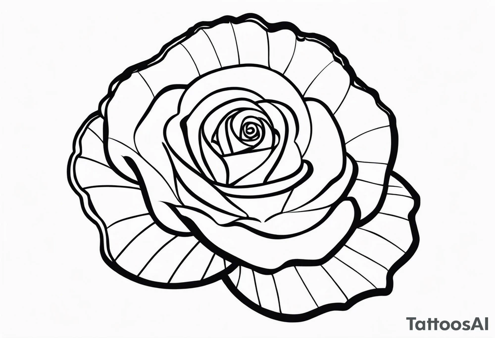 Shell with rose tattoo idea