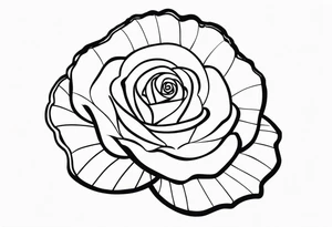 Shell with rose tattoo idea