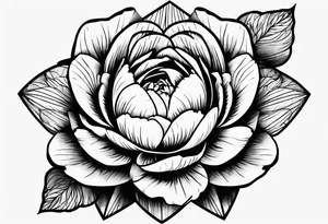 Peony upside down triangle geometric patterns tattoo idea