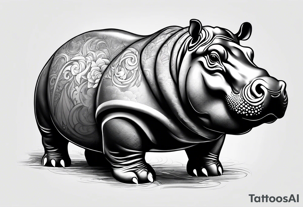 Baby hippo tattoo idea
