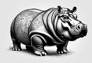 Baby hippo tattoo idea
