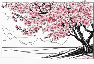 I love you in another language with cherry blossom trees coming im and out of it tattoo idea