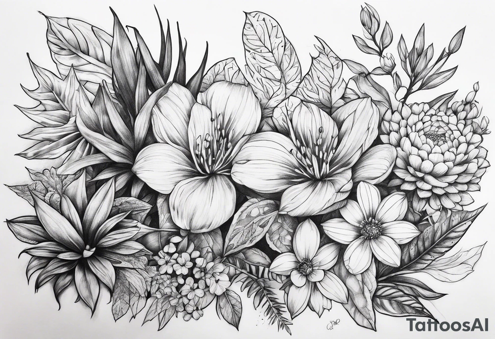 Plants that are not flowers tattoo idea