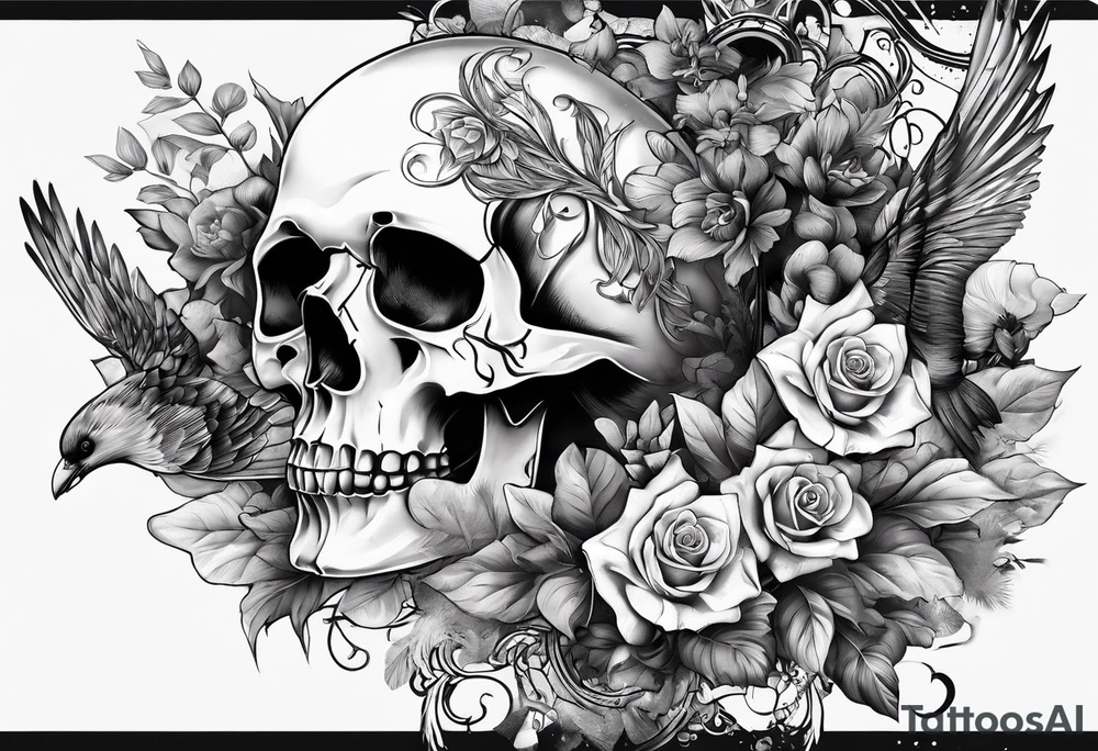 memento mori with fallen angles around it tattoo idea