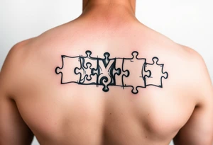 Puzzle pieces of a blended family of 6 tattoo idea
