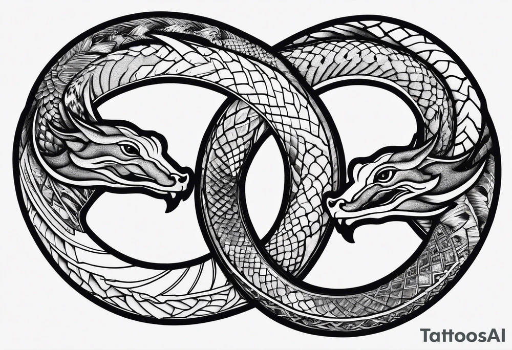 ouroboros cut in half tattoo idea