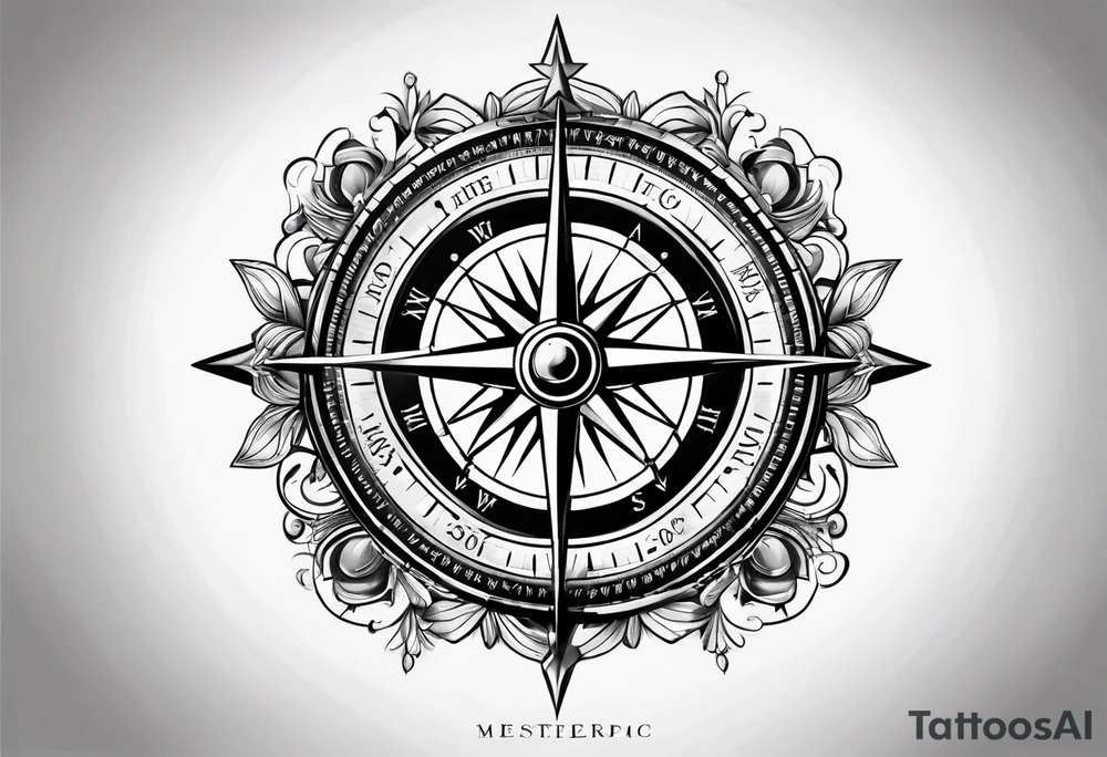 old skool compass tattoo idea