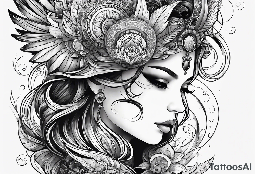 Celestial forms of life tattoo idea