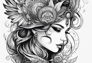 Celestial forms of life tattoo idea